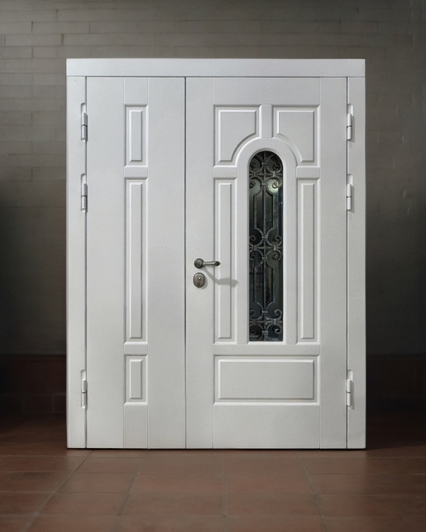 Белая со стеклом