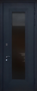 Стальная дверь с терморазрывом, отделкой МДФ и большим стеклом