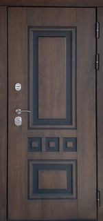 Входная термодверь с панелями МДФ шпон с патиной