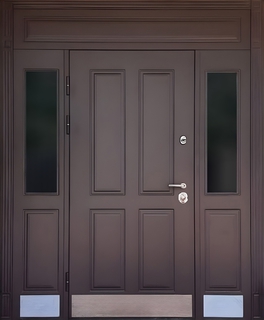 Входная остекленная группа с терморазрывом, отбойниками и отделкой МДФ